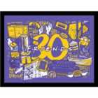 Friends 30 Years (purple Infographic) Collector Print (framed)