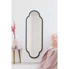 Mirroroutlet Duplici - New Black Metal Framed Double Arched Oval Wall Mirror 59" X 20" (150Cm X 52Cm)