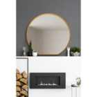 Mirroroutlet Circulus - Gold Framed Flat Bottom Circular Wall Mirror - Perfect For The Mantle! 41" X 39" (105Cm X 100Cm)