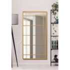 Mirroroutlet Tabula - New Gold Metal Framed Window Wall Or Leaner Mirror 63" X 31" (160Cm X 80Cm)