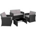 Tectake Garden Furniture Lucca - Sofa, 2 Armchairs, Coffee Side Table