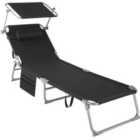 Tectake Sun Lounger Chloe - Foldable w/ Sun Canopy