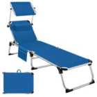 Tectake Sun Lounger Aurelie - Foldable w/ Headrest, 6 Position Backrest