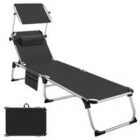 Tectake Sun Lounger Aurelie - Foldable w/ Headrest, 6 Position Backrest