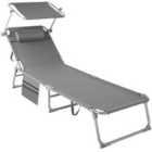 Tectake Sun Lounger Chloe - Foldable w/ Sun Canopy