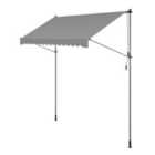 Songmics Manual Retractable Sunshade, Height-adjustable With Crank,300 X 120 Cm, Grey