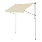 Songmics Height-adjustable Sunshade With Crank,300 X 120 Cm, Beige
