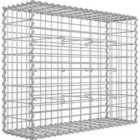 Songmics Metal Gabion Cage With 5 X 10 Cm Mesh For Stones,silver
