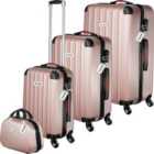Tectake Suitcase Set Cleo - 4 Pieces, 3 Suitcases, 1 Beauty Case Including Luggage Scales And Tags