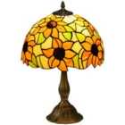 HOMCOM Antique Table Lamp, for Bedroom Bedside, Bulb not Included, Sunflower