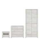 Furniture To Go Angel 3 Piece Bundle, Bedside, Chest And 2 Door 2 Drawer Wardrobe
