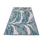 Charles Bentley Leaf Weatherproof Outdoor Rug 160X230Cm - Teal Blue