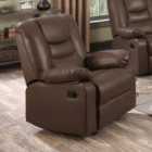 Kington LeatherGel Faux Leather Reclining Armchair Brown