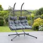 Artemis Home Haversham Swinging Double Garden Seat - Dark Grey