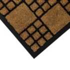 Jvl Comfort Rubber Backed Coir Tuffscrape Scraper Doormat, 40X60Cm, Chequered