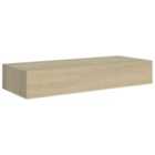 Vidaxl Wall-mounted Drawer Shelf Oak 60X23.5X10Cm Mdf