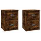 Vidaxl Wall-mounted Bedside Cabinets 2 Pcs Smoked Oak 41.5X36X53Cm