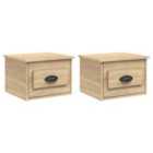 Vidaxl Wall-mounted Bedside Cabinets 2 Pcs Sonoma Oak 41.5X36X28Cm