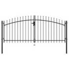vidaXL Double Door Fence Gate With Spear Top 300X150cm