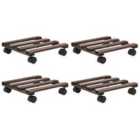 vidaXL Plant Rollers 4 pcs Cedar Wood 25x25cm