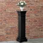 vidaXL Classic Square Pillar Plant Stand Black 17x17x66cm MDF