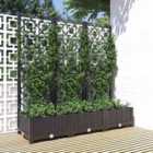 vidaXL Garden Planter w/ Trellis Black 120x40x121.5cm PP