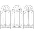 vidaXL Plant Climbing Racks 3 pcs Black 40x100cm Iron Flower