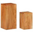 vidaXL Side Tables 2 pcs Solid Acacia Wood