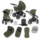 Ickle Bubba Stomp Luxe 9 Piece Pram - Black/Woodland/Black