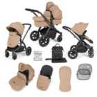 Ickle Bubba Stomp Luxe 9 Piece Pram - Black/Desert/Black