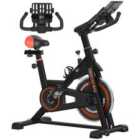HOMCOM 8Kg Flywheel Exercise Bike With Adjustable Height, Resistance, Black