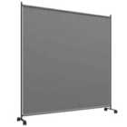 Outsunny Garden Screen With Wheels, 6Ft Rolling Privacy Room Divider, Dark Grey