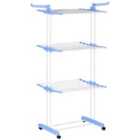 HOMCOM Foldable Clothes Drying Rack Steel Garment Dryer With Casters Blue