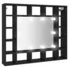 vidaXL LED Mirror Cabinet Black 91x15x76.5 cm