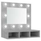 vidaXL Mirror Cabinet with LED Concrete Grey 60x31.5x62 cm