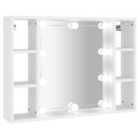 vidaXL Mirror Cabinet with LED White 76x15x55 cm