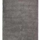 Sierra Pebble Grey Rectangle 080 x 150cm Polypropylene Plain Shaggy 9000
