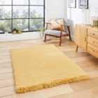 Super Teddy Mustard Rectangle 120 x 170cm Polyester Plain Shaggy