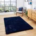 Super Teddy Navy Rectangle 150 x 230cm Polyester Plain Shaggy