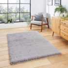 Super Teddy Grey Rectangle 120 x 170cm Polyester Plain Shaggy