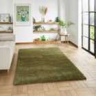 Sierra Olive Rectangle 160 x 230cm Polypropylene Plain Shaggy 9000