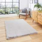 Super Teddy Silver Rectangle 120 x 170cm Polyester Plain Shaggy