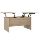 Vidaxl Coffee Table Sonoma Oak 80X50X42.5 Cm Engineered Wood