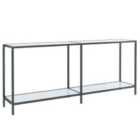 Vidaxl Console Table White 180X35X75.5 Cm Tempered Glass