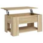 Vidaxl Coffee Table Sonoma Oak 79X49X41 Cm Engineered Wood