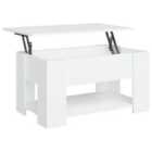 Vidaxl Coffee Table White 79X49X41 Cm Engineered Wood