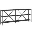 Vidaxl Console Table Black 180X30X75 Cm Engineered Wood And Iron