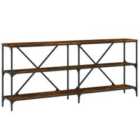 Vidaxl Console Table Smoked Oak 180X30X75 Cm Engineered Wood And Iron