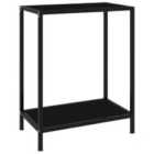 Vidaxl Console Table Black 60X35X75 Cm Tempered Glass