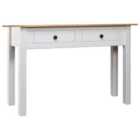 Vidaxl Console Table White 110X40X72 Cm Solid Pine Wood Panama Range